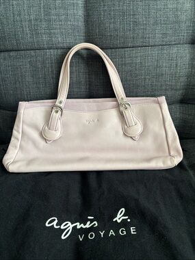 Agnes B. Pale Purple Leather Shoulder Bag